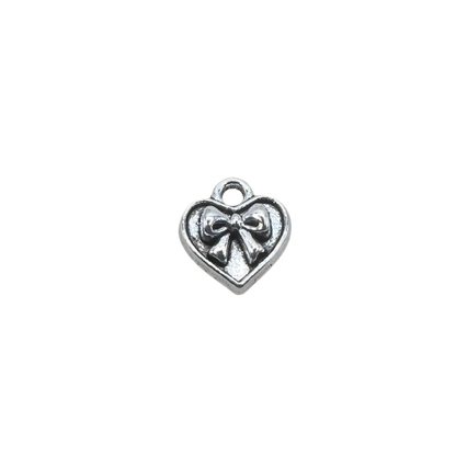 HEART WITH BOW CHARM (SILVER)