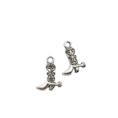 COWBOY BOOT CHARM (SILVER)