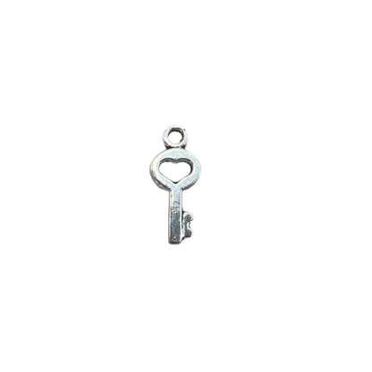 KEY HEART CHARM (SILVER)