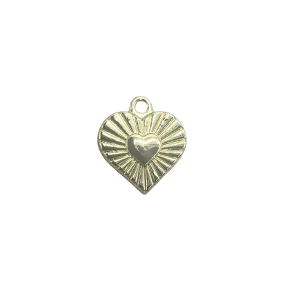 RETRO HEART CHARM (GOLD)