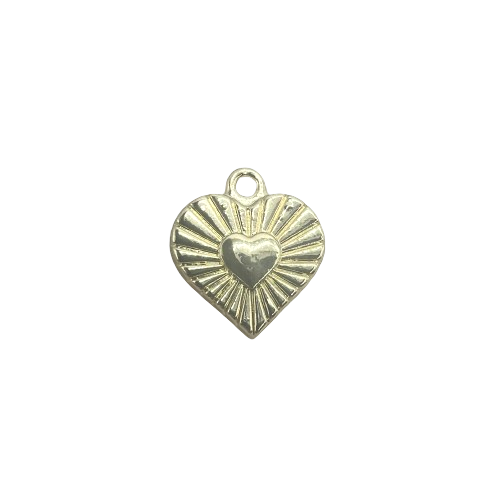 RETRO HEART CHARM (GOLD)