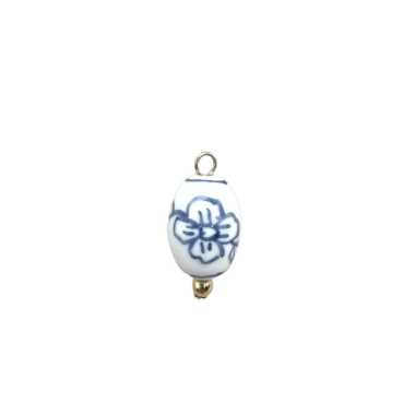 BLUE AND WHITE CERAMIC CHARM (HAND PAINTED)