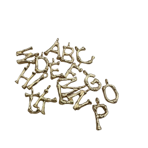 BAMBOO LETTER CHARM (GOLD)