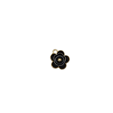 BLACK FLOWER CHARM (GOLD)