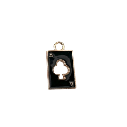 BLACK PLAYING CARD CHARM (GOLD)