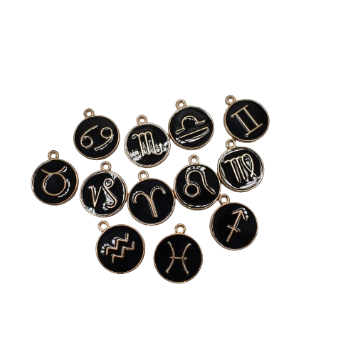 BLACK ZODIAC CHARM (GOLD)