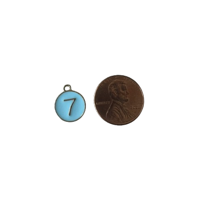 BLUE ROUND NUMBER CHARM