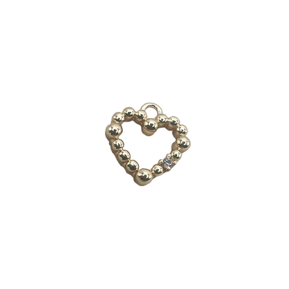 BUBBLE HEART CHARM (GOLD)