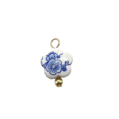 CERAMIC FLOWER SHAPED CHARM (HAND PAINTED)