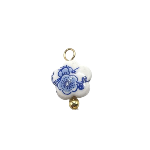 CERAMIC FLOWER SHAPED CHARM (HAND PAINTED)