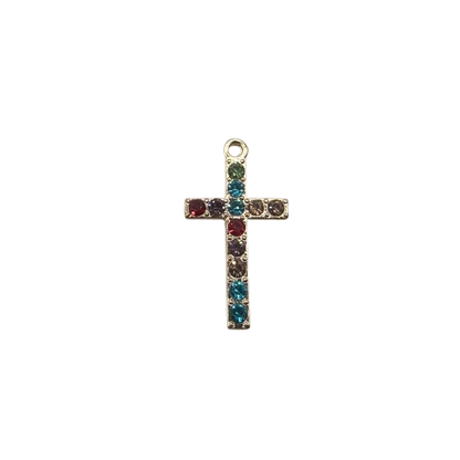 COLORFUL CROSS CHARM (GOLD)