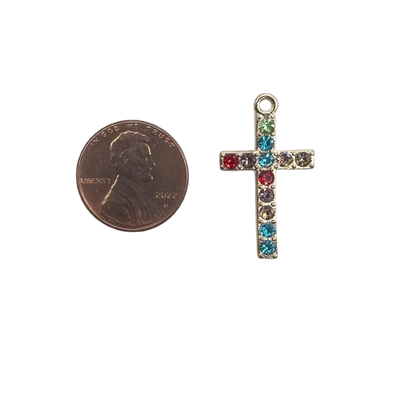 COLORFUL CROSS CHARM (GOLD)