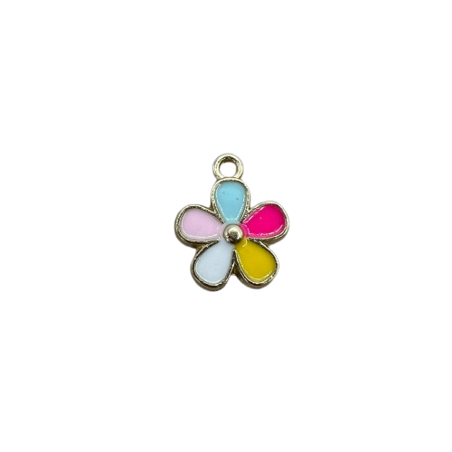 COLORFUL FLOWER CHARM (GOLD)