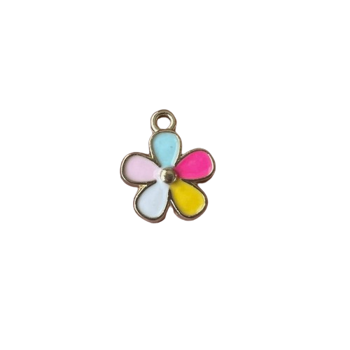 COLORFUL FLOWER CHARM (GOLD)