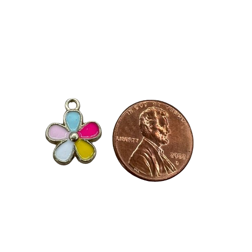 COLORFUL FLOWER CHARM (GOLD)