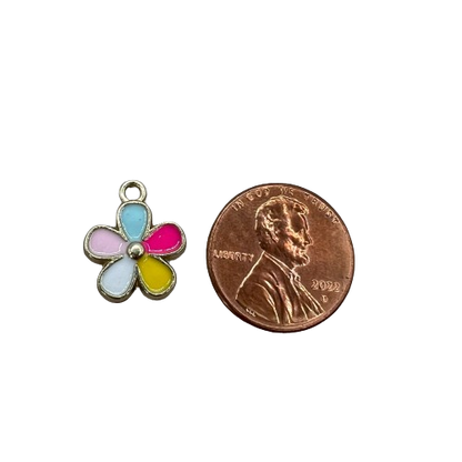 COLORFUL FLOWER CHARM (GOLD)