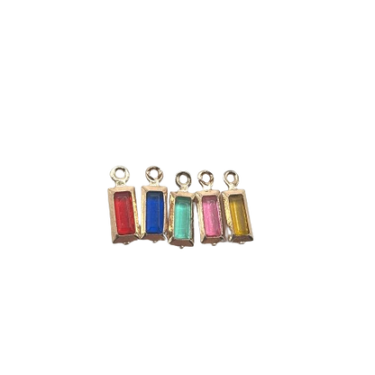 COLORFUL RECTANGLE CHARM (GOLD)