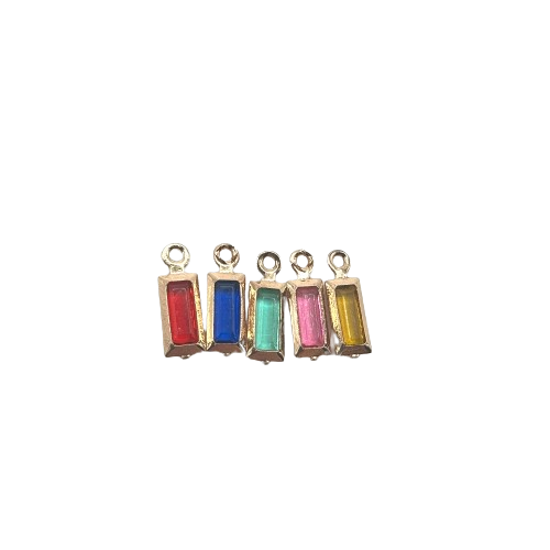 COLORFUL RECTANGLE CHARM (GOLD)