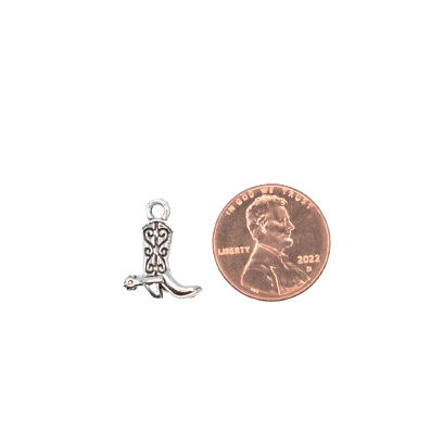 COWBOY BOOT CHARM (SILVER)