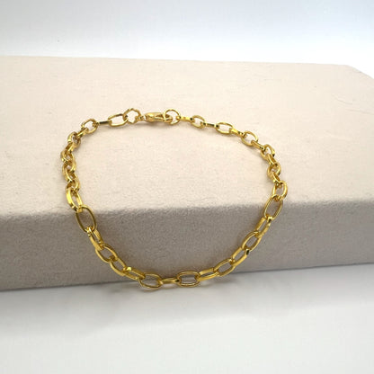 CUBED PAPERCLIP BRACELET (GOLD)