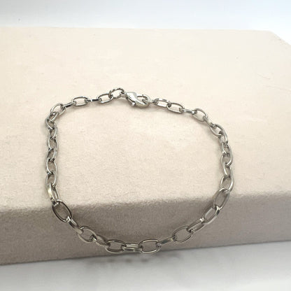 CUBED PAPERCLIP BRACELET (SILVER)