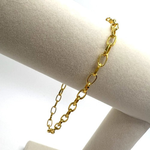 CUBED PAPERCLIP BRACELET (GOLD)