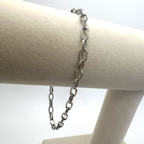 CUBED PAPERCLIP BRACELET (SILVER)