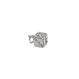 DICE WITH DIAMONDS CHARM (SILVER)