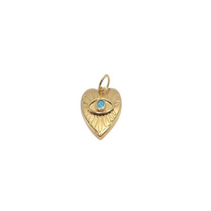 EVIL EYE HEART CHARM (GOLD)