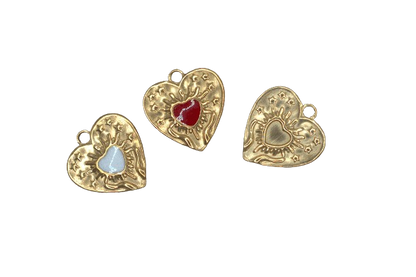 HEART WITH STARS CHARM (GOLD)