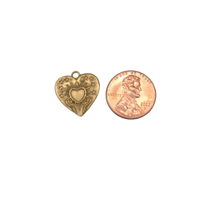 HEART WITH STARS CHARM (GOLD)