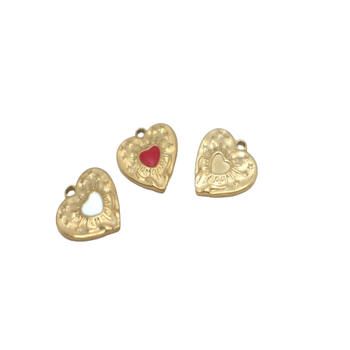 HEART WITH STARS CHARM (GOLD)