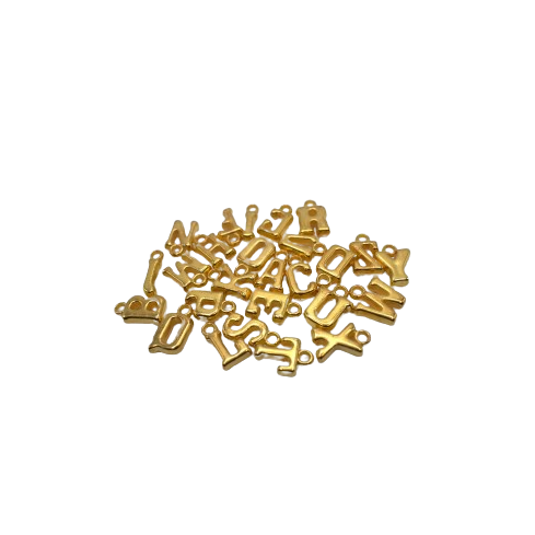 GOLD PUFFY LETTER CHARM