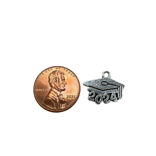 GRADUATION CAP CHARM (SILVER)