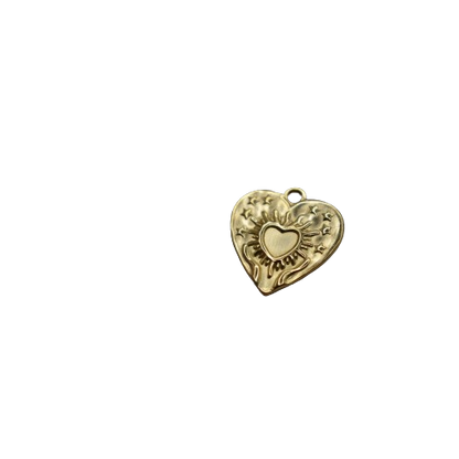 HEART WITH STARS CHARM (GOLD)