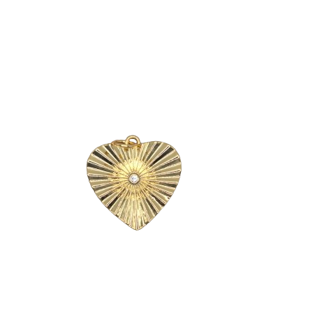 DIAMOND HEART CHARM (GOLD)