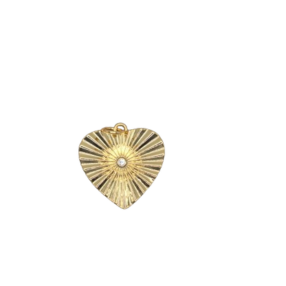 DIAMOND HEART CHARM (GOLD)