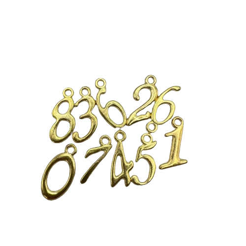 LARGE GOLD NUMBER CHARM (GOLD)