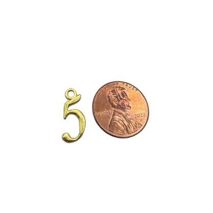 LARGE GOLD NUMBER CHARM (GOLD)