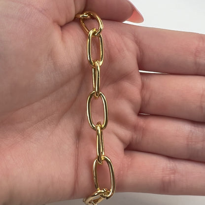 LARGE OVAL PAPERCLIP BRACELET (GOLD)