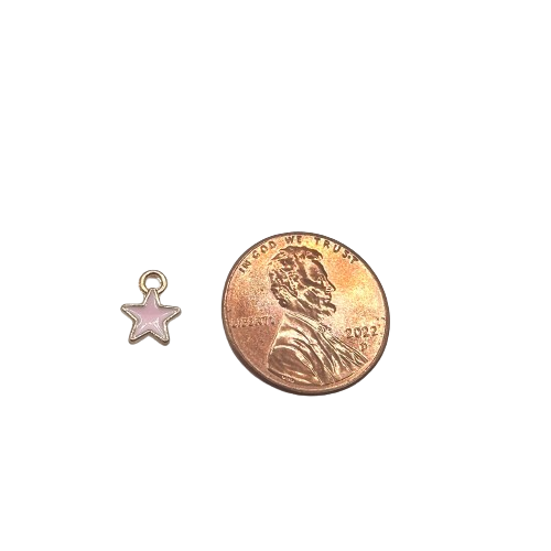 SMALL LIGHT PINK STAR CHARM (GOLD)