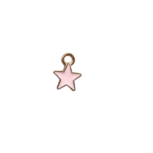 SMALL LIGHT PINK STAR CHARM (GOLD)