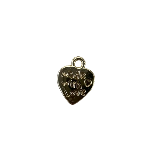 MADE WITH LOVE HEART CHARM (GOLD)