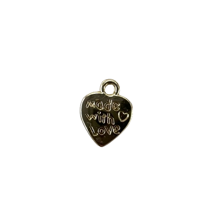 MADE WITH LOVE HEART CHARM (GOLD)