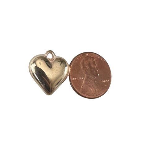 MEDIUM PUFFY HEART CHARM (GOLD)