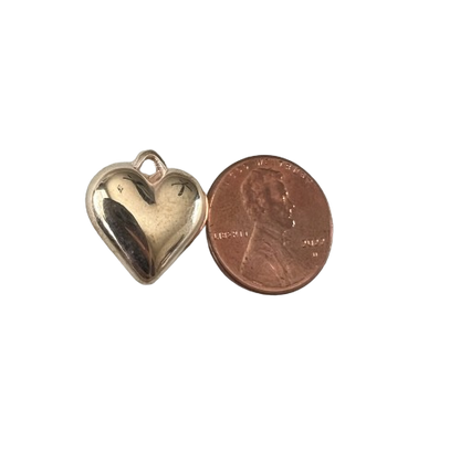 MEDIUM PUFFY HEART CHARM (GOLD)