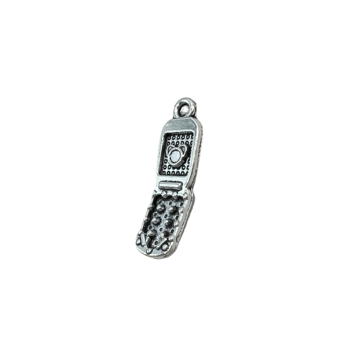 FLIP PHONE CHARM (SILVER)