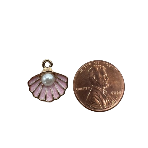 PINK PEARL SHELL CHARM (GOLD)