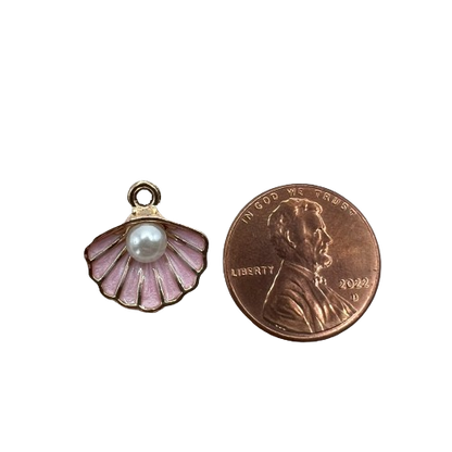 PINK PEARL SHELL CHARM (GOLD)