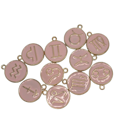 PINK ZODIAC CHARM (GOLD)